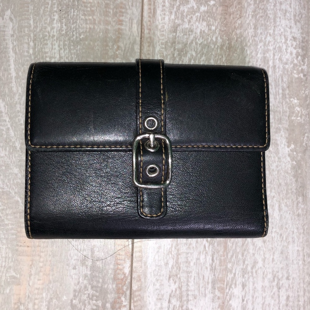 Coach leather black and brown wallet
